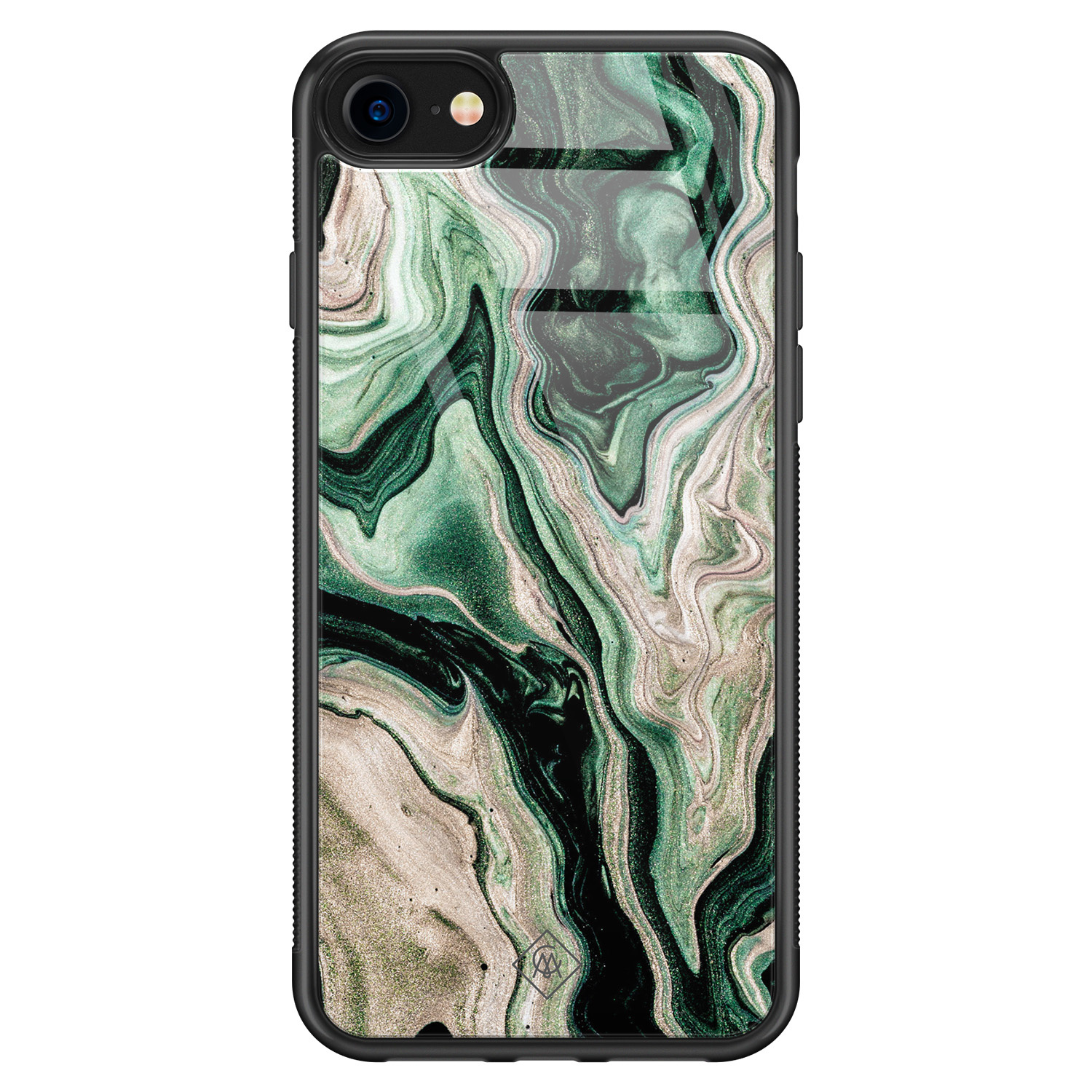 iPhone 8 7 glazen hardcase Green waves