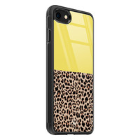 Casimoda iPhone 8/7 glazen hardcase - Luipaard geel