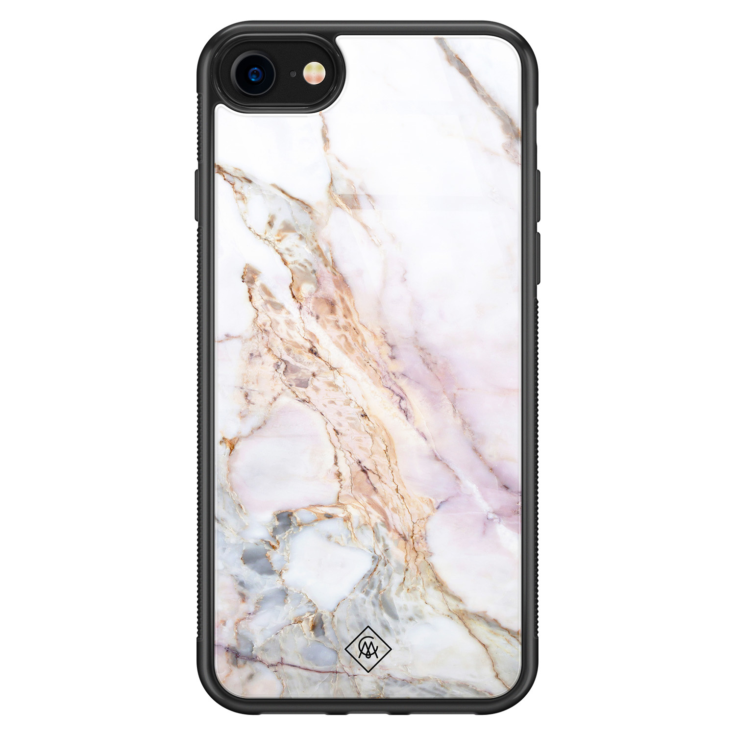 iPhone 8/7 glazen hardcase - Parelmoer marmer