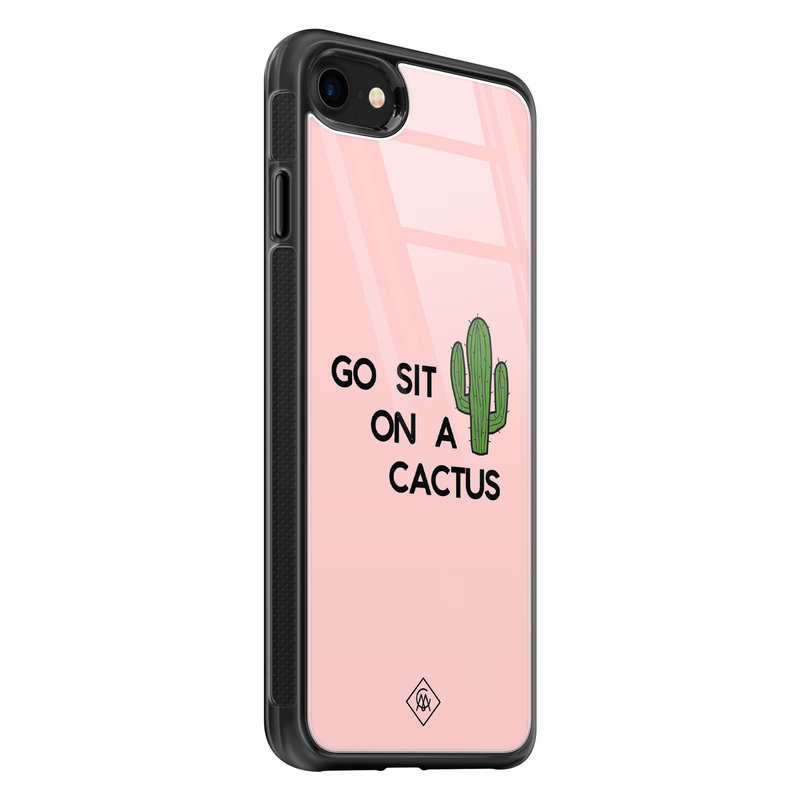 Casimoda iPhone 8/7 glazen hardcase - Go sit on a cactus