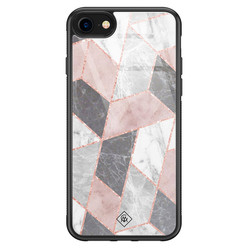 Casimoda iPhone 8/7 glazen hardcase - Stone grid