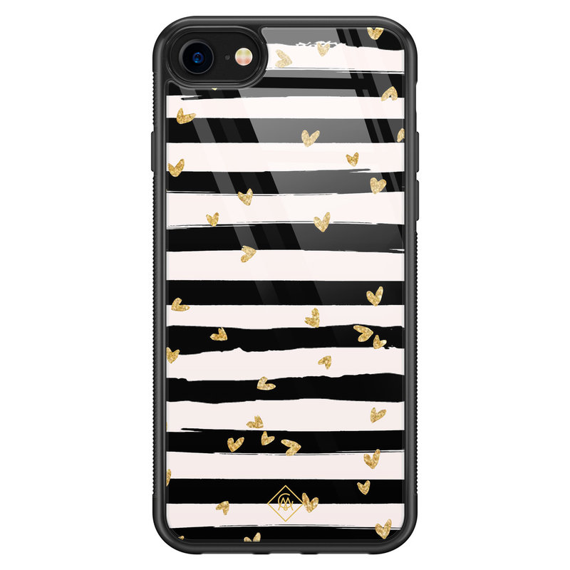 Casimoda iPhone 8/7 glazen hardcase - Hart streepjes