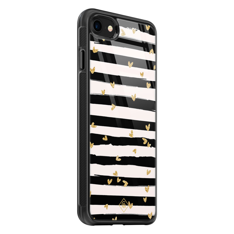 Casimoda iPhone 8/7 glazen hardcase - Hart streepjes