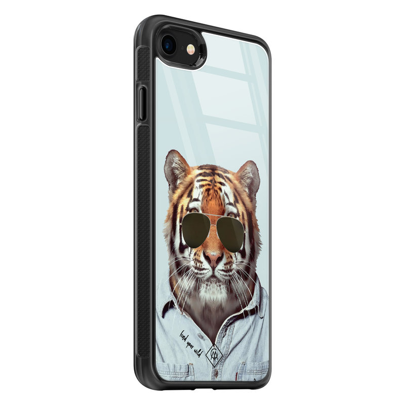 Casimoda iPhone 8/7 glazen hardcase - Tijger wild