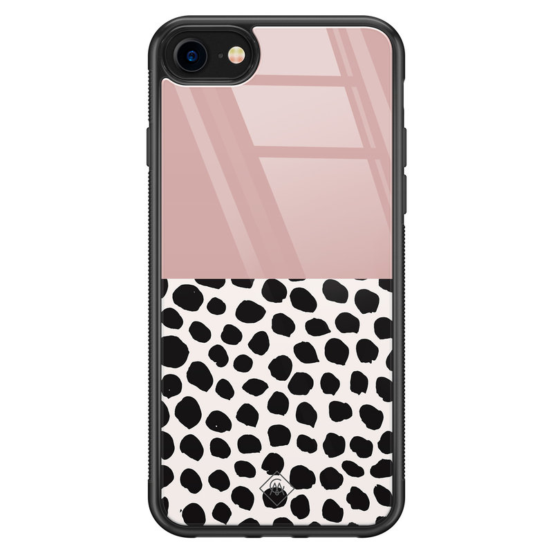 Casimoda iPhone 8/7 glazen hardcase - Pink dots