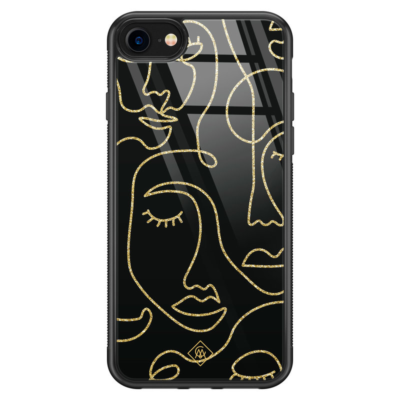 Casimoda iPhone 8/7 glazen hardcase - Abstract faces