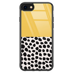 Casimoda iPhone 8/7 glazen hardcase - Abstract geel