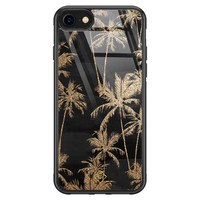 Casimoda iPhone SE 2020 glazen hardcase - Palmbomen