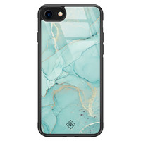 Casimoda iPhone SE 2020 glazen hardcase - Touch of mint