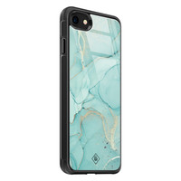 Casimoda iPhone SE 2020 glazen hardcase - Touch of mint