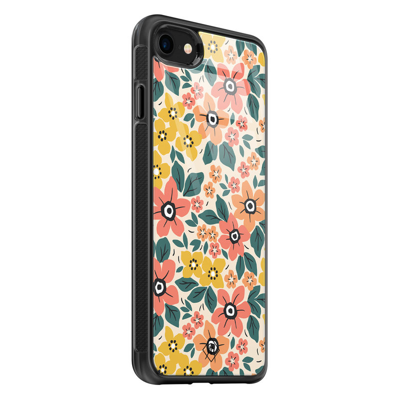 Casimoda iPhone SE 2020 glazen hardcase - Blossom
