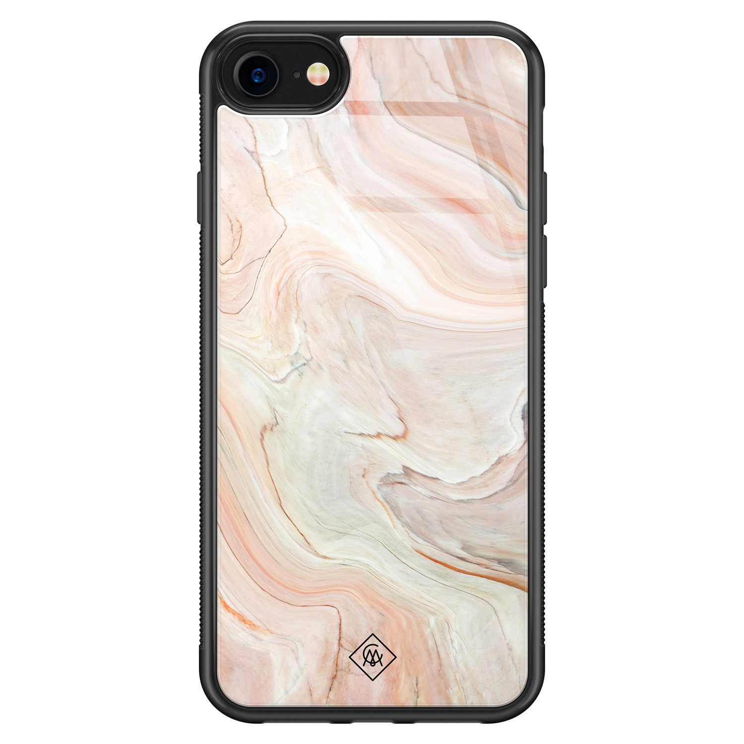 iPhone SE 2020 glazen hardcase Marmer waves