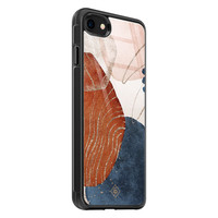 Casimoda iPhone SE 2020 glazen hardcase - Abstract terracotta