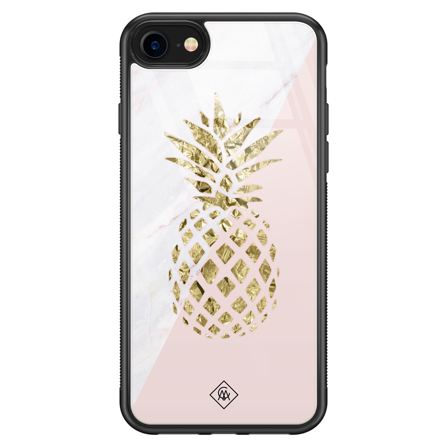 iPhone SE 2020 glazen hardcase - Ananas