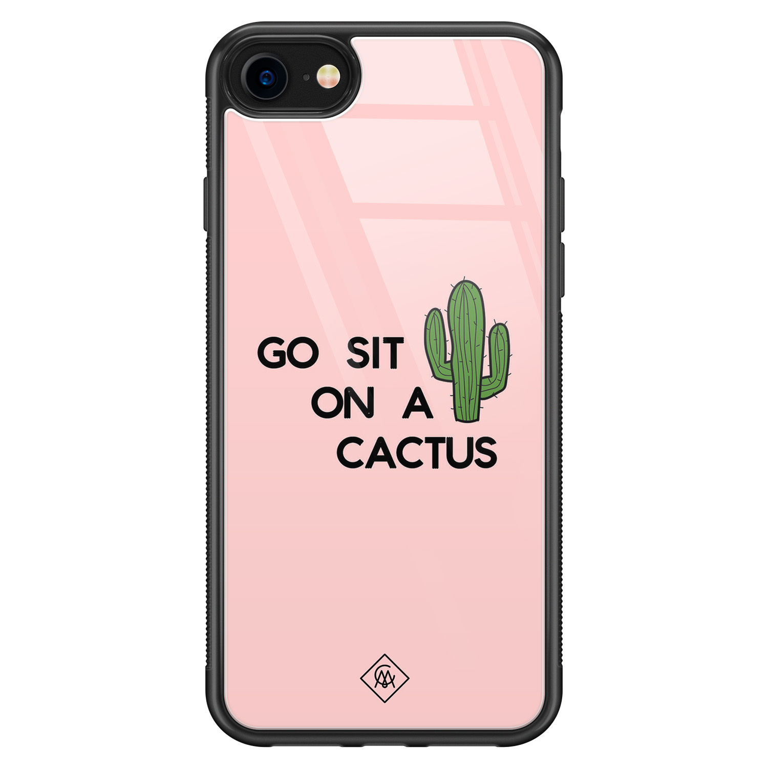 iPhone SE 2020 glazen hardcase - Go sit on a cactus