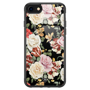 Casimoda iPhone SE 2020 glazen hardcase - Flowerpower