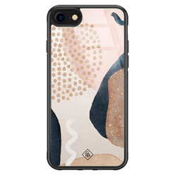 Casimoda iPhone SE 2020 glazen hardcase - Abstract dots