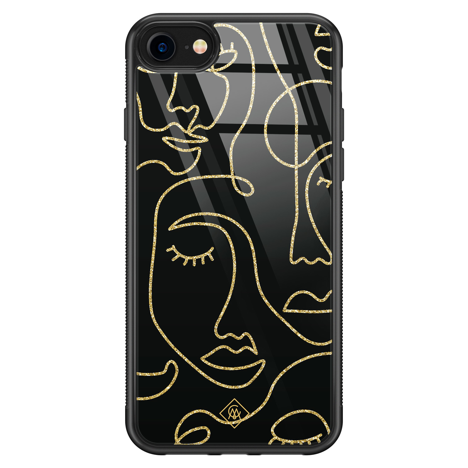 iPhone SE 2020 glazen hardcase Abstract faces
