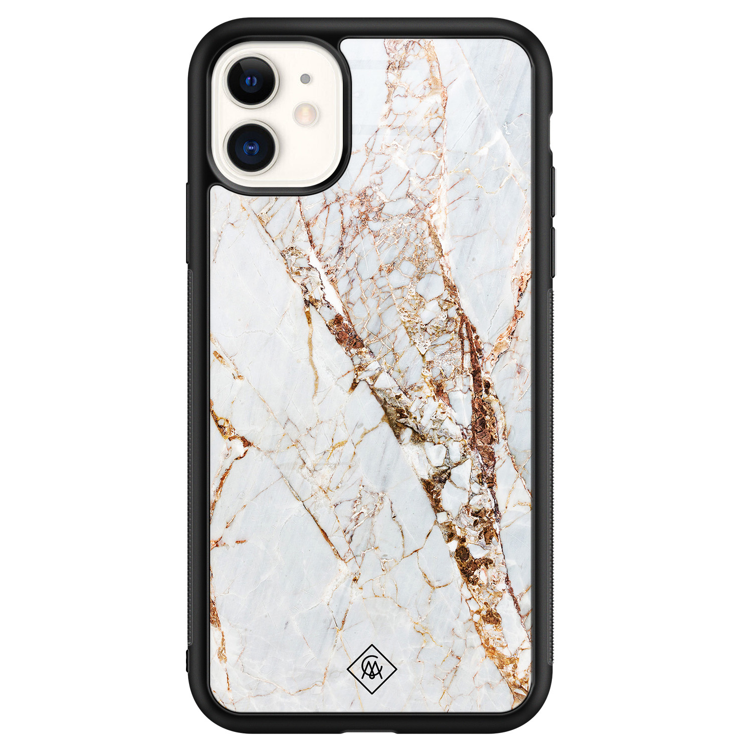 iPhone 11 glazen hardcase Marmer goud