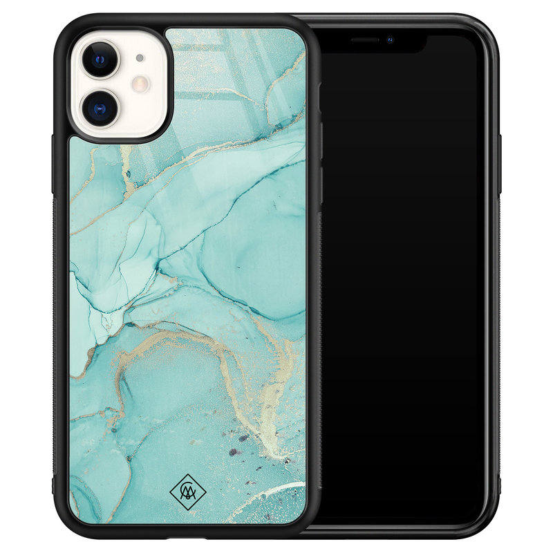 Casimoda iPhone 11 glazen hardcase - Touch of mint