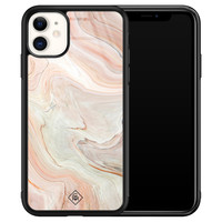 Casimoda iPhone 11 glazen hardcase - Marmer waves