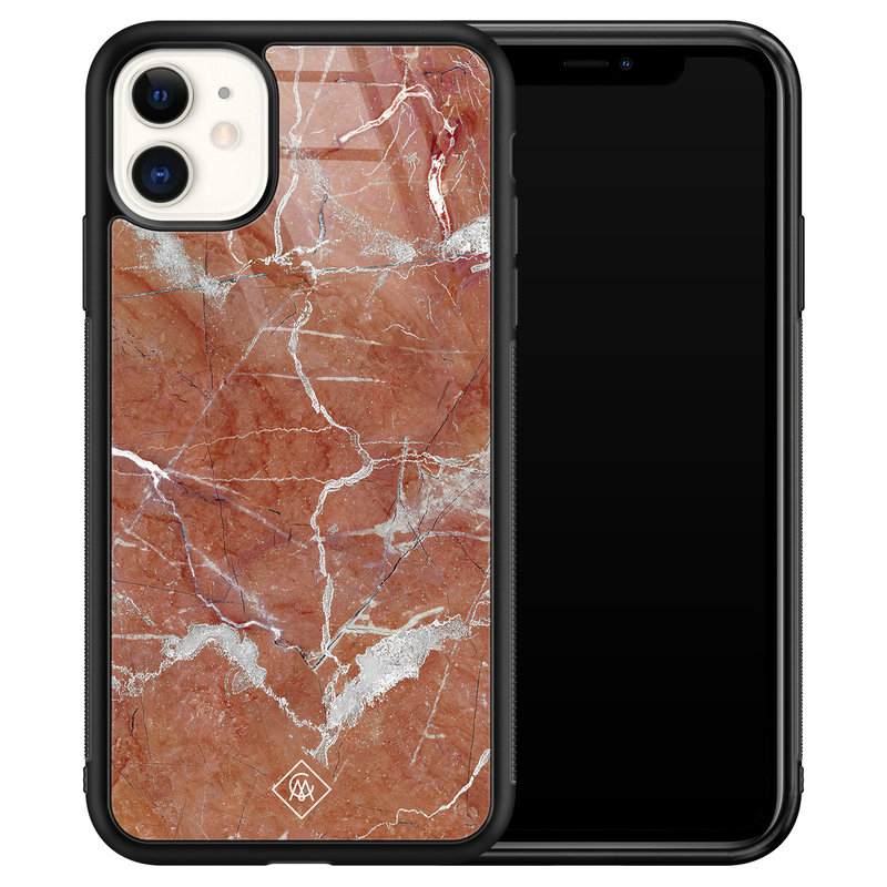 Casimoda iPhone 11 glazen hardcase - Marble sunkissed