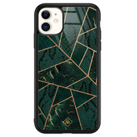 Casimoda iPhone 11 glazen hardcase - Abstract groen