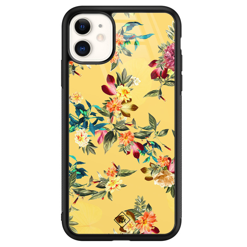 Casimoda iPhone 11 glazen hardcase - Florals for days