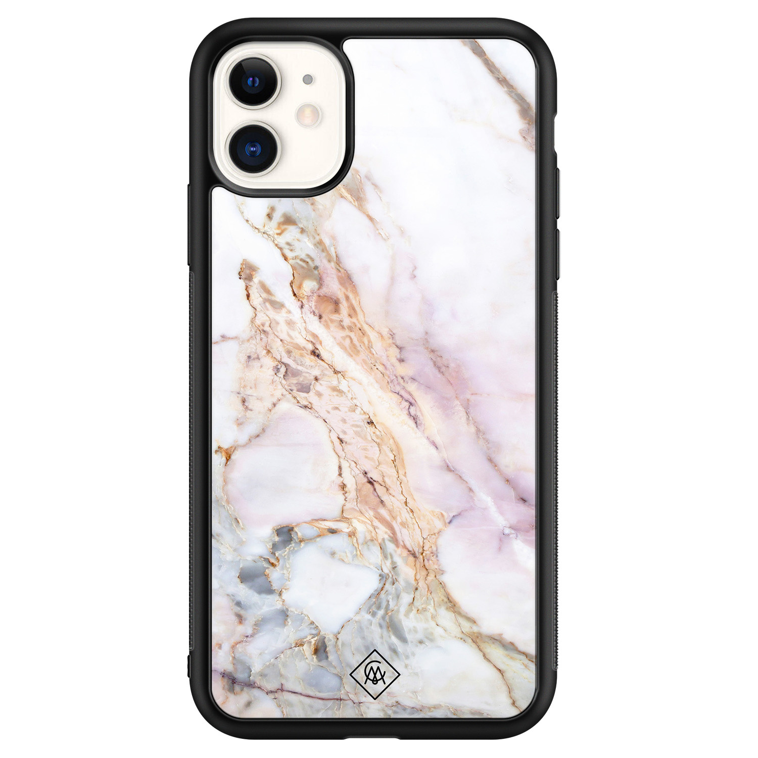 iPhone 11 glazen hardcase Parelmoer marmer
