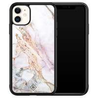 Casimoda iPhone 11 glazen hardcase - Parelmoer marmer