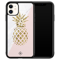 Casimoda iPhone 11 glazen hardcase - Ananas