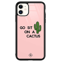 Casimoda iPhone 11 glazen hardcase - Go sit on a cactus