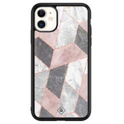 Casimoda iPhone 11 glazen hardcase - Stone grid