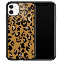 Casimoda iPhone 11 glazen hardcase - Jungle wildcat