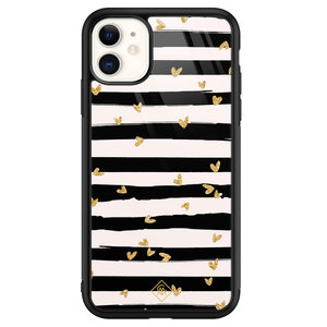 Casimoda iPhone 11 glazen hardcase - Hart streepjes
