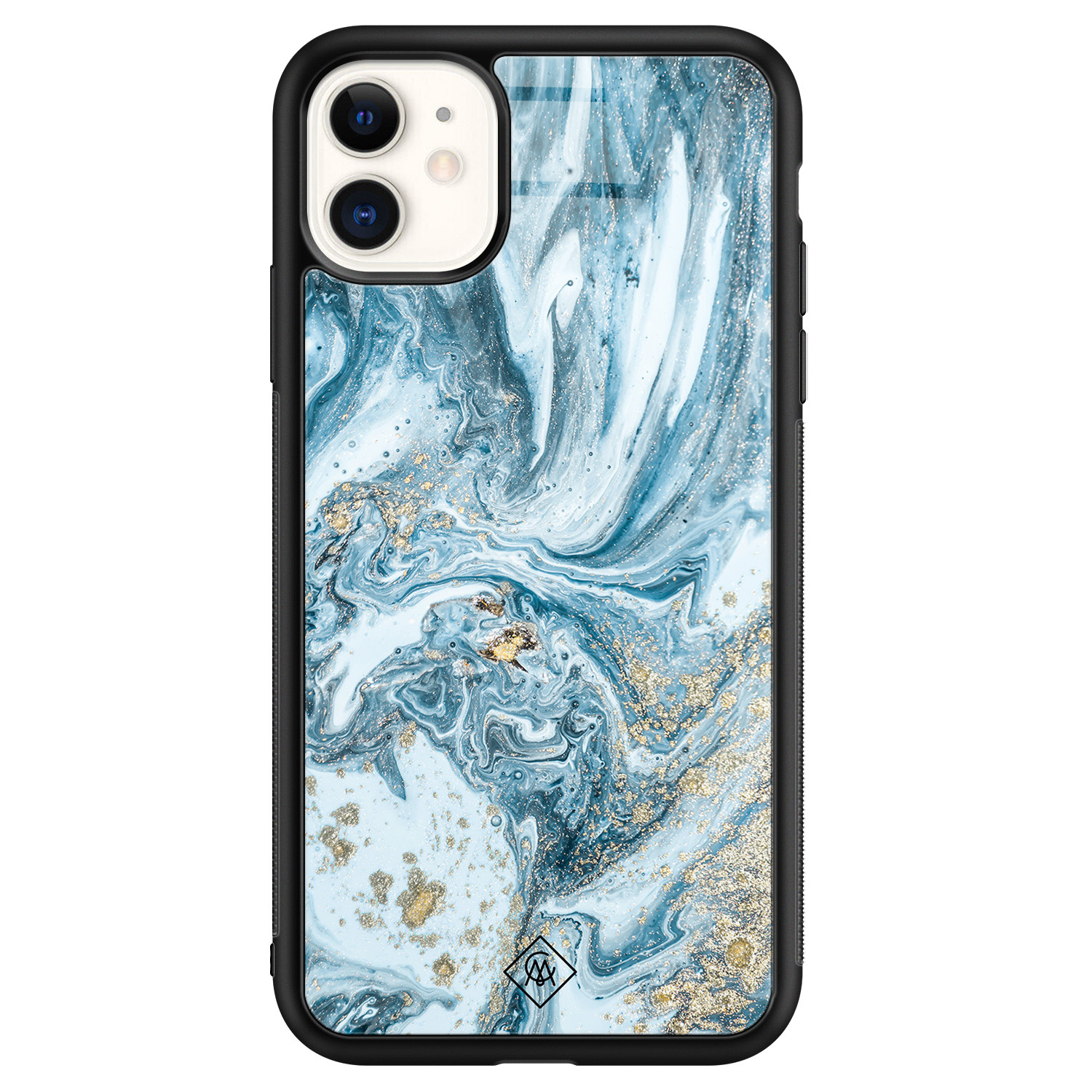 iPhone 11 glazen hardcase Marble sea