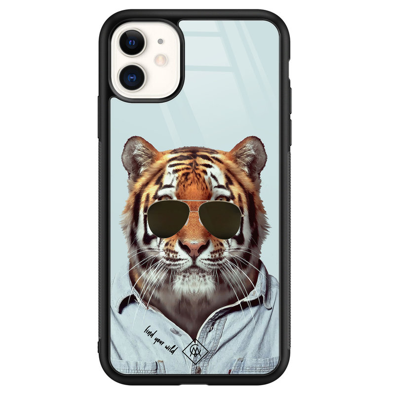 Casimoda iPhone 11 glazen hardcase - Tijger wild