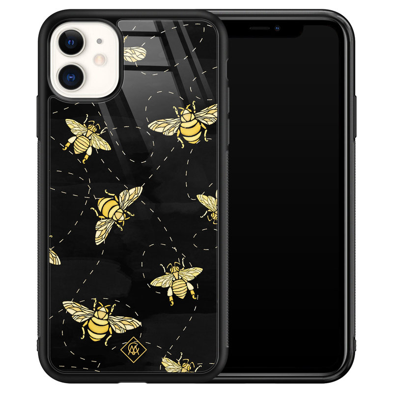 Casimoda iPhone 11 glazen hardcase - Bee yourself