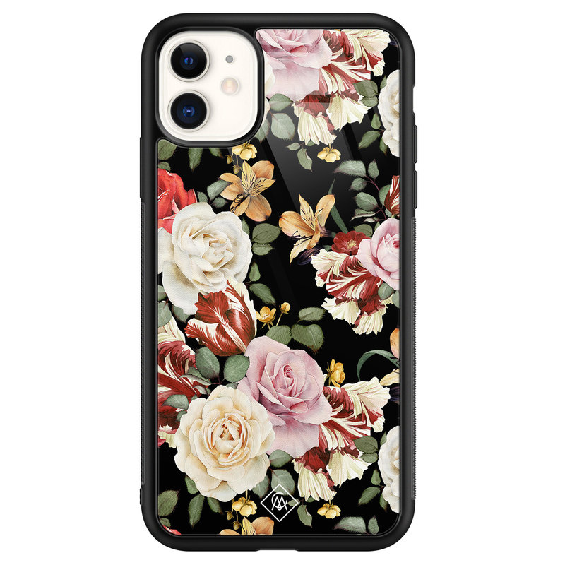 Casimoda iPhone 11 glazen hardcase - Flowerpower