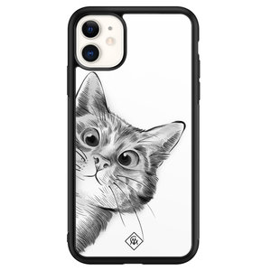 Casimoda iPhone 11 glazen hardcase - Peekaboo
