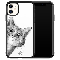 Casimoda iPhone 11 glazen hardcase - Peekaboo