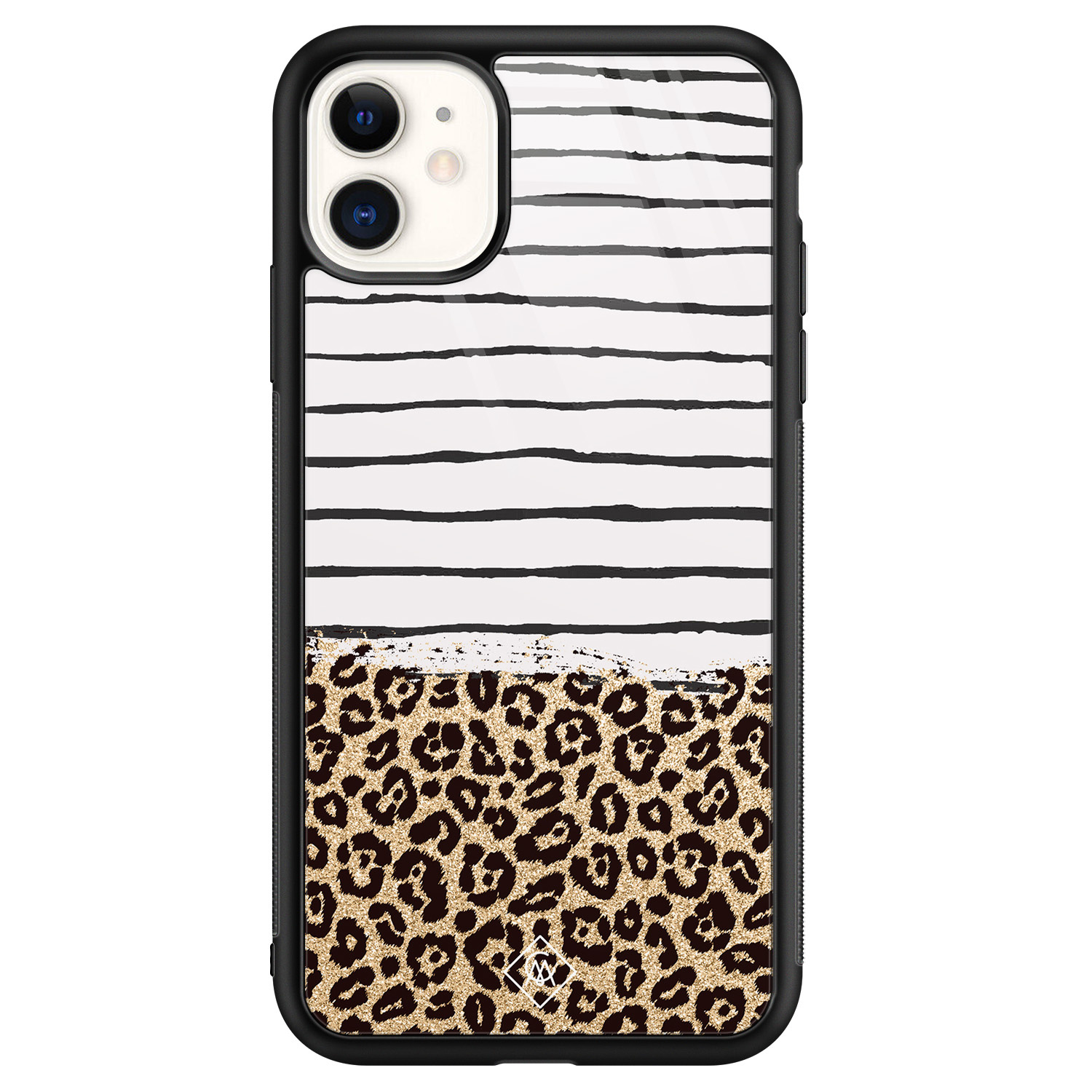 iPhone 11 glazen hardcase Leopard lines