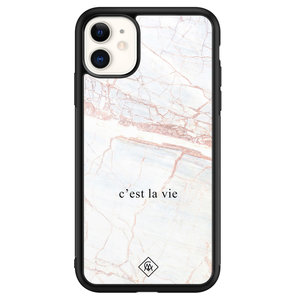 Casimoda iPhone 11 glazen hardcase - C'est la vie