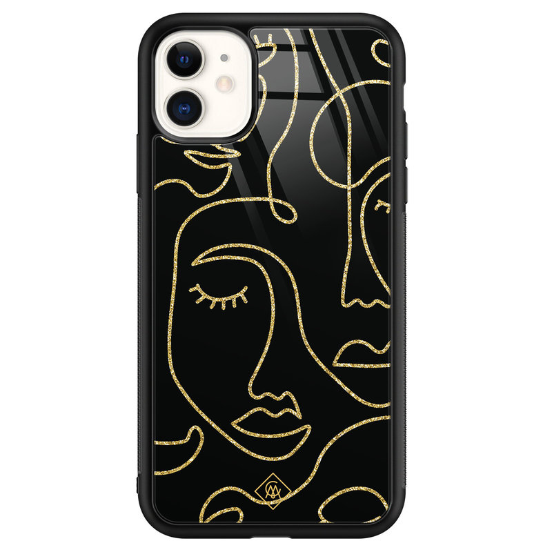 Casimoda iPhone 11 glazen hardcase - Abstract faces