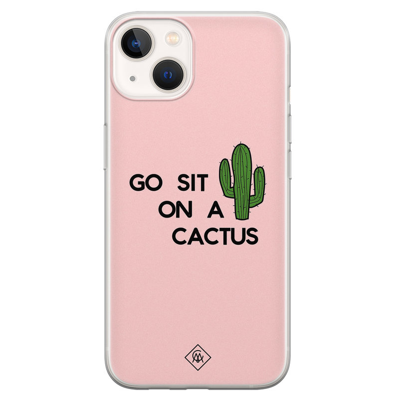 Casimoda iPhone 13 mini siliconen hoesje - Go sit on a cactus