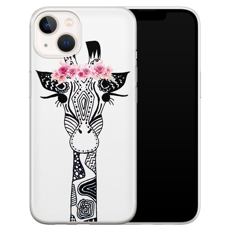 Casimoda iPhone 13 mini siliconen hoesje - Giraffe