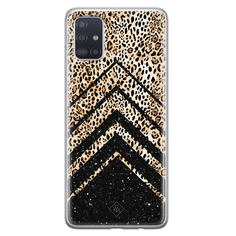 Casimoda Samsung Galaxy A51 siliconen hoesje - Chevron luipaard