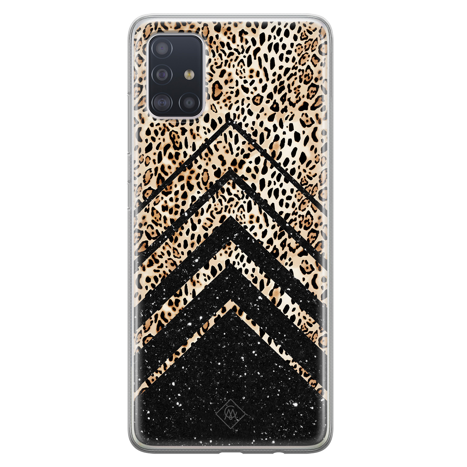 Samsung Galaxy A51 siliconen hoesje Chevron luipaard