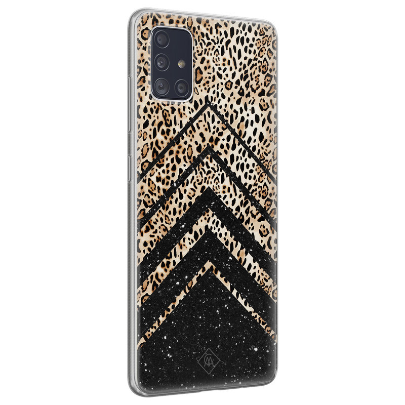 Casimoda Samsung Galaxy A51 siliconen hoesje - Chevron luipaard