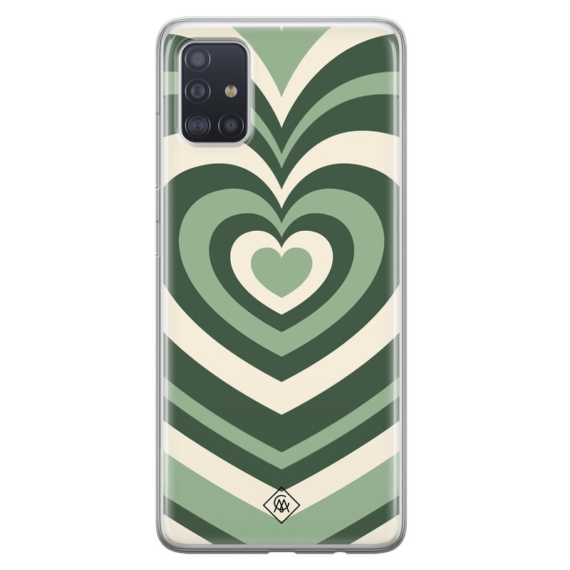 Casimoda Samsung Galaxy A51 siliconen hoesje - Hart swirl groen